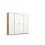 Rauch Möbel Voyager, Kleiderschrank für Schlafzimmer, Kinderzimmer, Jugendzimmer, Flur, 4-türig, mit Zubehör Premium, Farbe Weiß/Eiche Artisan, Holz, Breite 187cm
