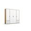 Rauch Möbel Voyager, Kleiderschrank für Schlafzimmer, Kinderzimmer, Babyzimmer, Jugendzimmer, Flur, 4-türig, 4 Schubladen, mit Zubehör Basic, Farbe Weiß/Eiche Artisan, Breite 187cm