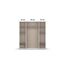 Rauch Möbel Voyager, Kleiderschrank für Schlafzimmer, Kinderzimmer, Babyzimmer, Jugendzimmer, Flur, 4-türig, mit Zubehör Basic, Farbe Gra umetallic, Schwarz/Weiß, Breite 187cm