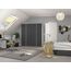Rauch Möbel Voyager, Kleiderschrank für Schlafzimmer, Kinderzimmer, Jugendzimmer, Flur, 4-türig, mit Zubehör Classic, Farbe Grau metallic, Schwarz/Weiß, Breite 187cm