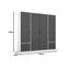 Rauch Möbel Voyager, Kleiderschrank für Schlafzimmer, Kinderzimmer, Babyzimmer, Jugendzimmer, Flur, 4-türig, 4 Schubladen, mit Zubehör Basic, Farbe Gra umetallic, Schwarz/Weiß, Breite 187cm