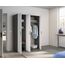 Rauch Möbel Voyager, Kleiderschrank für Schlafzimmer, Kinderzimmer, Babyzimmer, Jugendzimmer, Flur, 3-türig, mit Zubehör Basic, Farbe Weiß/Grau metallic, Schwarz, Breite 140cm