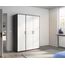 Rauch Möbel Voyager, Kleiderschrank für Schlafzimmer, Kinderzimmer, Babyzimmer, Jugendzimmer, Flur, 3-türig, mit Zubehör Basic, Farbe Weiß/Grau metallic, Schwarz, Breite 140cm