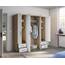 Rauch Möbel Voyager, Kleiderschrank für Schlafzimmer, Kinderzimmer, Babyzimmer, Jugendzimmer, Flur, 4-türig, 4 Schubladen, mit Zubehör Basic, Farbe Weiß/Eiche Artisan, Breite 187cm