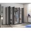 Rauch Möbel Voyager, Kleiderschrank für Schlafzimmer, Kinderzimmer, Babyzimmer, Jugendzimmer, Flur, 4-türig, mit Zubehör Basic, Farbe Gra umetallic, Schwarz/Weiß, Breite 187cm
