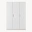 [en.casa] Kleiderschrank Eiselfing Schrank mit 3 Türen Garderobenschrank 176 x 120 x 52 cm Schlafzimmerschrank 1 Kleiderstange 4 Fächer Weiß