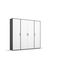Rauch Möbel Voyager, Kleiderschrank für Schlafzimmer, Kinderzimmer, Jugendzimmer, Flur, 4-türig, mit Zubehör Premium, Farbe Weiß/Grau metallic, Schwarz, Breite 187cm