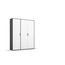 Rauch Möbel Voyager, Kleiderschrank für Schlafzimmer, Kinderzimmer, Jugendzimmer, Flur, 3-türig, mit Zubehör Premium, Farbe Weiß/Grau metallic, Schwarz, Breite 140cm