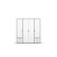 Rauch Möbel Voyager, Kleiderschrank für Schlafzimmer, Kinderzimmer, Jugendzimmer, Flur, 4-türig, 4 Schubladen, mit Zubehör Premium, Farbe Weiß/Grau metallic, Schwarz, Breite 187cm