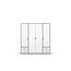 Rauch Möbel Voyager, Kleiderschrank für Schlafzimmer, Kinderzimmer, Jugendzimmer, Flur, 4-türig, 4 Schubladen, mit Zubehör Classic, Farbe Weiß/Grau metallic, Schwarz, Breite 187cm
