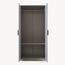 [en.casa] Kleiderschrank Eiselfing Schrank mit 2 Türen Garderobenschrank 176 x 80 x 52 cm Schlafzimmerschrank 1 Kleiderstange 1 Fach Grau
