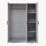 [en.casa] Kleiderschrank Eiselfing Schrank mit 3 Türen Garderobenschrank 176 x 120 x 52 cm Schlafzimmerschrank 1 Kleiderstange 4 Fächer Grau