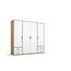 Rauch Möbel Voyager, Kleiderschrank für Schlafzimmer, Kinderzimmer, Jugendzimmer, Flur, 4-türig, 4 Schubladen, mit Zubehör Classic, Farbe Weiß/Eiche Artisan, Holz, Breite 187cm