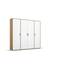 Rauch Möbel Voyager, Kleiderschrank für Schlafzimmer, Kinderzimmer, Babyzimmer, Jugendzimmer, Flur, 4-türig, mit Zubehör Basic, Farbe Weiß/Eiche Artisan, Breite 187cm