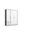 Rauch Möbel Voyager, Kleiderschrank für Schlafzimmer, Kinderzimmer, Babyzimmer, Jugendzimmer, Flur, 3-türig, 2 Schubladen, mit Zubehör Basic, Farbe Weiß/Grau metallic, Schwarz, Breite 140cm