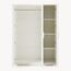 [en.casa] Kleiderschrank Eiselfing Schrank mit 3 Türen Garderobenschrank 176 x 120 x 52 cm Schlafzimmerschrank 1 Kleiderstange 4 Fächer Weiß