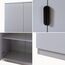 [en.casa] Kleiderschrank Eiselfing Schrank mit 2 Türen Garderobenschrank 176 x 80 x 52 cm Schlafzimmerschrank 1 Kleiderstange 1 Fach Grau