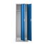 Jan Nowak Spind Schrank, Kleiderschrank, Metallschrank, Schließfachschrank | 2 Abteile mit Kleiderstange, Lüftungsschlitze, Trennwände, 4 Kleiderhaken pro Abteil | 180 cm x 60 cm x 50 cm, Grau-Blau