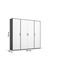 Rauch Möbel Voyager, Kleiderschrank für Schlafzimmer, Kinderzimmer, Jugendzimmer, Flur, 4-türig, mit Zubehör Premium, Farbe Weiß/Grau metallic, Schwarz, Breite 187cm