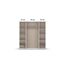 Rauch Möbel Voyager, Kleiderschrank für Schlafzimmer, Kinderzimmer, Jugendzimmer, Flur, 4-türig, mit Zubehör Classic, Farbe Weiß/Grau metallic, Schwarz, Breite 187cm