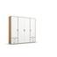 Rauch Möbel Voyager, Kleiderschrank für Schlafzimmer, Kinderzimmer, Jugendzimmer, Flur, 4-türig, 4 Schubladen, mit Zubehör Premium, Farbe Weiß/Eiche Artisan, Holz, Breite 187cm