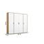 Rauch Möbel Voyager, Kleiderschrank für Schlafzimmer, Kinderzimmer, Babyzimmer, Jugendzimmer, Flur, 4-türig, mit Zubehör Basic, Farbe Weiß/Eiche Artisan, Breite 187cm