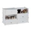 Relaxdays Schuhschrank Kunststoff, Schuhregal geschlossen, Regalsystem 6 Fächer, H x B x T: 107 x 49 x 37 cm, weiß