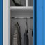 Jan Nowak Spind Schrank, Kleiderschrank, Metallschrank, Schließfachschrank | 2 Abteile mit Kleiderstange, Lüftungsschlitze, Trennwände, 4 Kleiderhaken pro Abteil | 180 cm x 60 cm x 50 cm, Grau-Blau