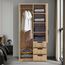 [en.casa] Kleiderschrank Eiselfing Schrank mit 2 Türen Garderobenschrank 176 x 80 x 52 cm Schlafzimmerschrank 1 Kleiderstange 4 Fächer 3 Schubladen Eicheoptik