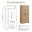 [en.casa] Kleiderschrank Eiselfing Schrank mit 2 Türen Garderobenschrank 176 x 80 x 52 cm Schlafzimmerschrank 1 Kleiderstange 1 Fach Eicheoptik