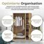 [en.casa] Kleiderschrank Eiselfing Schrank mit 3 Türen Garderobenschrank 176 x 120 x 52 cm Schlafzimmerschrank 1 Kleiderstange 4 Fächer Eicheoptik