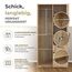 [en.casa] Kleiderschrank Eiselfing Schrank mit 2 Türen Garderobenschrank 176 x 80 x 52 cm Schlafzimmerschrank 1 Kleiderstange 4 Fächer 3 Schubladen Eicheoptik