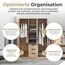 [en.casa] Kleiderschrank Eiselfing Schrank mit 3 Türen Garderobenschrank 176 x 120 x 52 cm Schlafzimmerschrank 2 Kleiderstangen 4 Fächer 3 Schubladen Eicheoptik