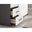 Rauch Möbel Voyager, Kleiderschrank für Schlafzimmer, Kinderzimmer, Babyzimmer, Jugendzimmer, Flur, 3-türig, 2 Schubladen, mit Zubehör Basic, Farbe Weiß/Grau metallic, Schwarz, Breite 140cm