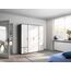 Rauch Möbel Voyager, Kleiderschrank für Schlafzimmer, Kinderzimmer, Jugendzimmer, Flur, 4-türig, 4 Schubladen, mit Zubehör Classic, Farbe Weiß/Grau metallic, Schwarz, Breite 187cm