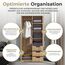 [en.casa] Kleiderschrank Eiselfing Schrank mit 2 Türen Garderobenschrank 176 x 80 x 52 cm Schlafzimmerschrank 1 Kleiderstange 4 Fächer 3 Schubladen Eicheoptik