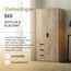 [en.casa] Kleiderschrank Eiselfing Schrank mit 2 Türen Garderobenschrank 176 x 80 x 52 cm Schlafzimmerschrank 1 Kleiderstange 4 Fächer 3 Schubladen Eicheoptik