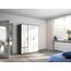 Rauch Möbel Voyager, Kleiderschrank für Schlafzimmer, Kinderzimmer, Jugendzimmer, Flur, 3-türig, 2 Schubladen, mit Zubehör Premium, Farbe Weiß/Grau metallic, Schwarz, Breite 140cm