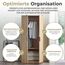 [en.casa] Kleiderschrank Eiselfing Schrank mit 2 Türen Garderobenschrank 176 x 80 x 52 cm Schlafzimmerschrank 1 Kleiderstange 1 Fach Eicheoptik