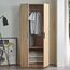 [en.casa] Kleiderschrank Eiselfing Schrank mit 2 Türen Garderobenschrank 176 x 80 x 52 cm Schlafzimmerschrank 1 Kleiderstange 1 Fach Eicheoptik