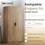 [en.casa] Kleiderschrank Eiselfing Schrank mit 2 Türen Garderobenschrank 176 x 80 x 52 cm Schlafzimmerschrank 1 Kleiderstange 1 Fach Eicheoptik