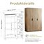 [en.casa] Kleiderschrank Eiselfing Schrank mit 3 Türen Garderobenschrank 176 x 120 x 52 cm Schlafzimmerschrank 1 Kleiderstange 4 Fächer Eicheoptik