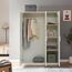 [en.casa] Kleiderschrank Eiselfing Schrank mit 3 Türen Garderobenschrank 176 x 120 x 52 cm Schlafzimmerschrank 1 Kleiderstange 4 Fächer Weiß
