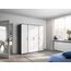 Rauch Möbel Voyager, Kleiderschrank für Schlafzimmer, Kinderzimmer, Jugendzimmer, Flur, 4-türig, mit Zubehör Premium, Farbe Weiß/Grau metallic, Schwarz, Breite 187cm
