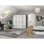 Rauch Möbel Voyager, Kleiderschrank für Schlafzimmer, Kinderzimmer, Jugendzimmer, Flur, 4-türig, 4 Schubladen, mit Zubehör Classic, Farbe Weiß/Grau metallic, Schwarz, Breite 187cm