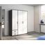 Rauch Möbel Voyager, Kleiderschrank für Schlafzimmer, Kinderzimmer, Babyzimmer, Jugendzimmer, Flur, 3-türig, 2 Schubladen, mit Zubehör Basic, Farbe Weiß/Grau metallic, Schwarz, Breite 140cm