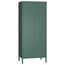 skølm Ituri Metallschrank Dunkelgrün – Kleiderschrank mit 6 Fächern & 2 Kleiderstangen – Garderobenschrank Flur 80 cm breit – Schlafzimmerschrank Industrial Style – Stahlschrank für Wohnzimmer & Büro