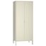 skølm Ituri Metallschrank Beige – Kleiderschrank mit 6 Fächern & 2 Kleiderstangen – Garderobenschrank Flur 80 cm breit – Schlafzimmerschrank Industrial Style – Stahlschrank für Wohnzimmer & Büro