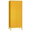 skølm Ituri Metallschrank Senfgelb – Kleiderschrank mit 6 Fächern & 2 Kleiderstangen – Garderobenschrank Flur 80 cm breit – Schlafzimmerschrank Industrial Style – Stahlschrank für Wohnzimmer & Büro