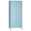 skølm Ituri Metallschrank Blau – Kleiderschrank mit 6 Fächern & 2 Kleiderstangen – Garderobenschrank Flur 80 cm breit – Schlafzimmerschrank Industrial Style – Stahlschrank für Wohnzimmer & Büro